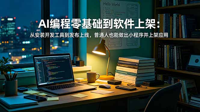 AI编程零基础到软件上架：从安装开发工具到发布上线，普通人也能做出小程序并上架应用商店-爱搭资源网