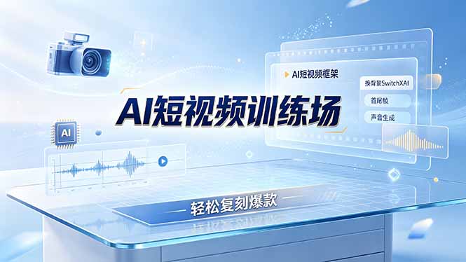 老陈AI短视频训练场：AI短视频框架+换背景SwitchXAI+首尾帧+声音生成，轻松复刻爆款-爱搭资源网