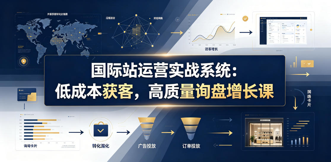 国际站运营实战系统:低成本获客,高质量询盘增长课(更新26年)-爱搭资源网