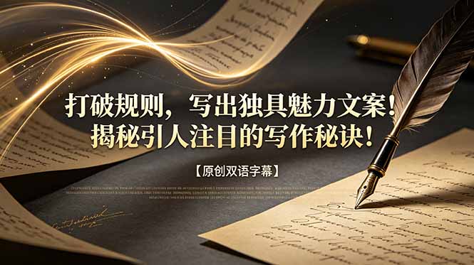 打破规则,写出独具魅力文案!揭秘引人注目的写作秘诀!【原创双语字幕】-爱搭资源网