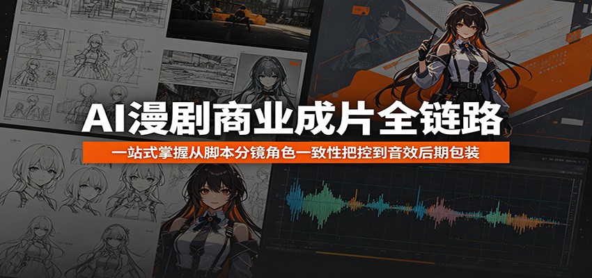 AI漫剧商业成片全链路：一站式掌握从脚本分镜角色一致性把控到音效后期包装-爱搭资源网