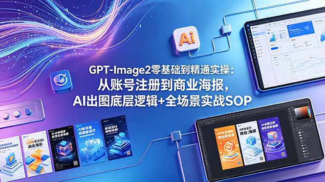 GPT-Image2零基础到精通实操：从账号注册到商业海报，AI出图底层逻辑+全场景实战SOP-爱搭资源网
