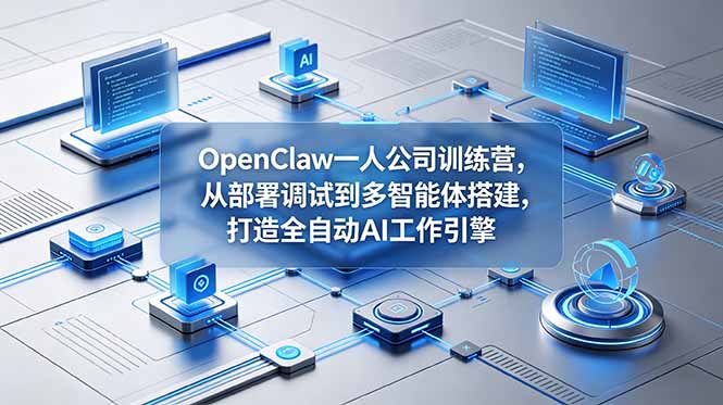 OpenClaw 一人公司训练营，从部署调试到多智能体搭建，打造全自动 AI 工作引擎-爱搭资源网