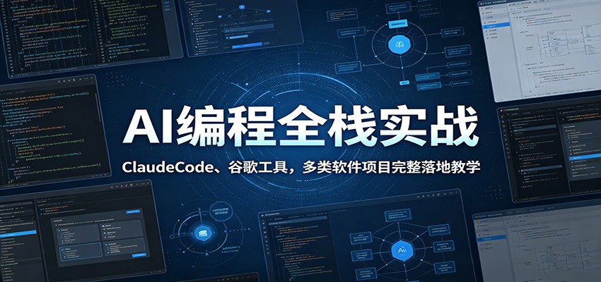 AI编程全栈实战：ClaudeCode、谷歌工具，多类软件项目完整落地教学-爱搭资源网