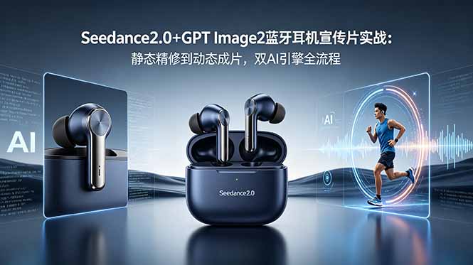 Seedance2.0+GPT Image2蓝牙耳机宣传片实战：静态精修到动态成片，双AI引擎全流程-爱搭资源网