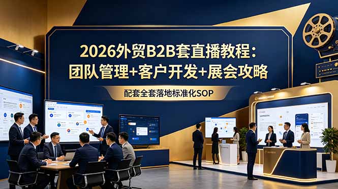2026外贸B2B套直播教程：团队管理+客户开发+展会攻略，配套全套落地标准化SOP-爱搭资源网