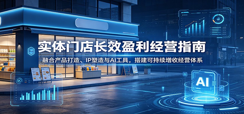 实体门店长效盈利经营指南：融合产品打造、IP塑造与AI工具，搭建可持续增收经营体系-爱搭资源网