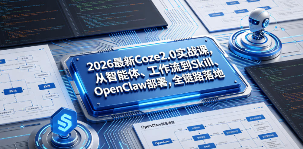 2026最新Coze2.0实战课，从智能体、工作流到Skill、OpenClaw部署，全链路落地-爱搭资源网