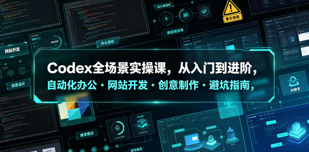 Codex全场景实操课，从入门到进阶，自动化办公・网站开发・创意制作・避坑指南，全流程教学-爱搭资源网