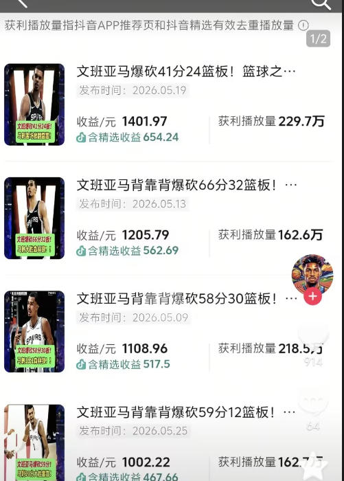 抖音8W粉丝博主的篮球人物深度解析解说教学，零门槛玩转伙伴计划与精选独家，单日稳定收益1k+