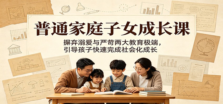 普通家庭子女成长课：摒弃溺爱与严苛两大教育极端，引导孩子快速完成社会化成长-爱搭资源网