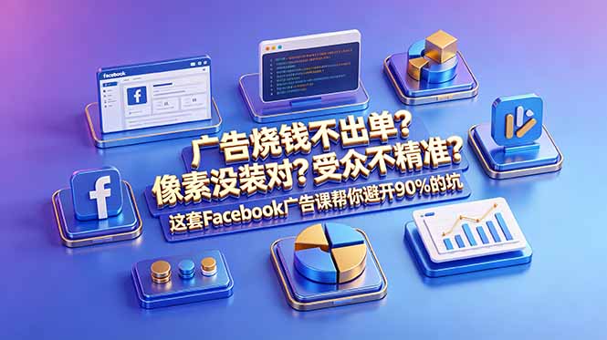 广告烧钱不出单？像素没装对？受众不精准？这套Facebook广告课帮你避开90%的坑-原创双语字幕-爱搭资源网