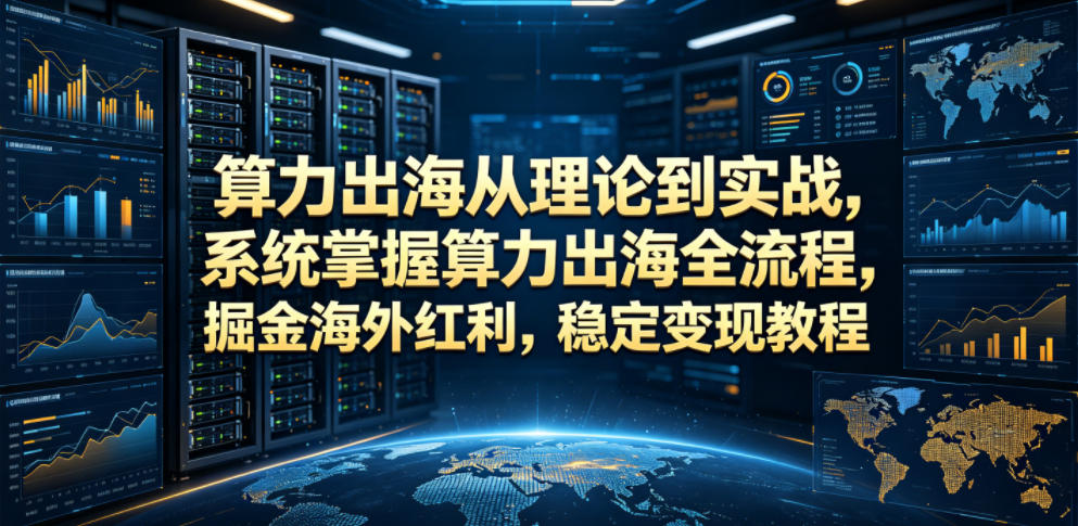 算力出海从理论到实战,系统掌握算力出海全流程,掘金海外红利,稳定变现教程-爱搭资源网
