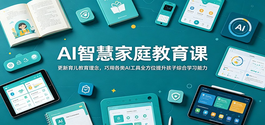 AI智慧家庭教育课：更新育儿教育理念，巧用各类AI工具全方位提升孩子综合学习能力-爱搭资源网