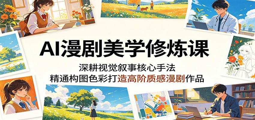 AI漫剧美学修炼课：深耕视觉叙事核心手法，精通构图色彩打造高阶质感漫剧作品-爱搭资源网