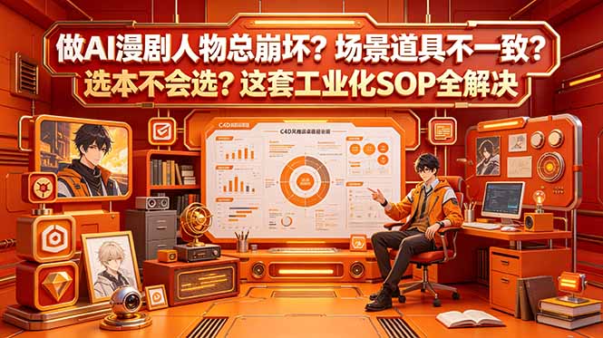做AI漫剧人物总崩坏？场景道具不一致？选本不会选？这套工业化SOP全解决 (更新-爱搭资源网
