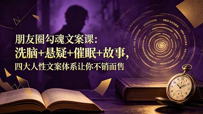 朋友圈勾魂文案课：洗脑+悬疑+催眠+故事，四大人性文案体系让你不销而售-爱搭资源网