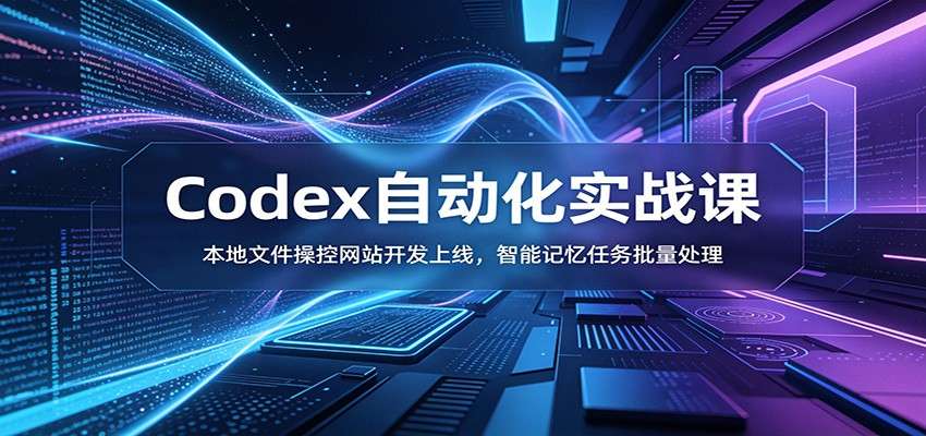 Codex自动化实战课：本地文件操控网站开发上线，智能记忆任务批量处理-爱搭资源网