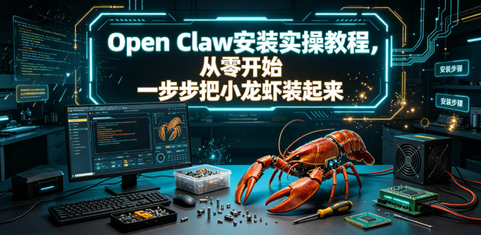Open Claw安装实操教程,从零开始一步步一步步把小龙虾装起来-爱搭资源网
