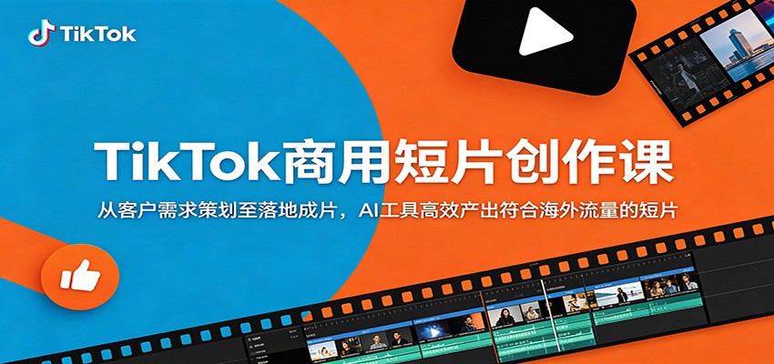 TikTok商用短片创作课：从客户需求策划至落地成片，AI工具高效产出符合海外流量的短片-爱搭资源网