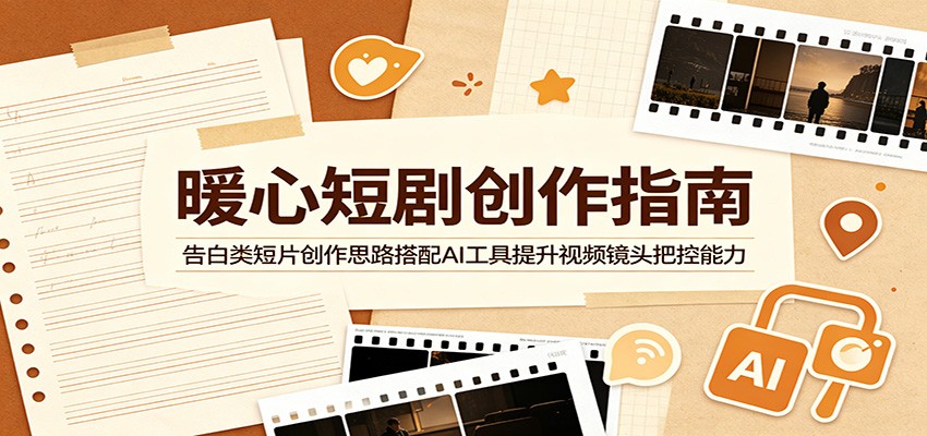 暖心短剧创作指南：告白类短片创作思路搭配AI工具提升视频镜头把控能力-爱搭资源网