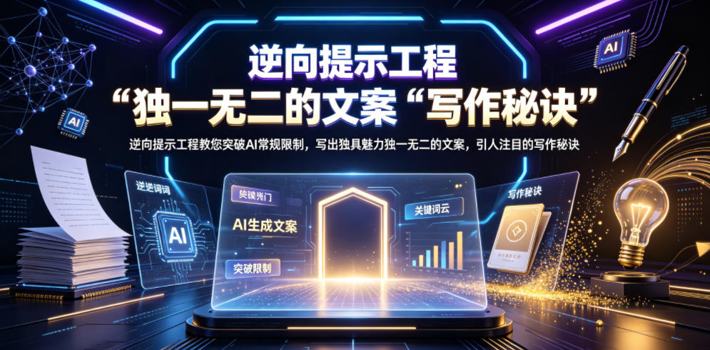 逆向提示工程教您突破AI常规限制，写出独具魅力独一无二的文案，引人注目的写作秘诀【原创双语字幕】-爱搭资源网