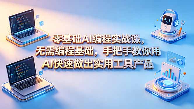 零基础AI编程实战课-更新，无需编程基础，手把手教你用AI快速做出实用工具产品-爱搭资源网