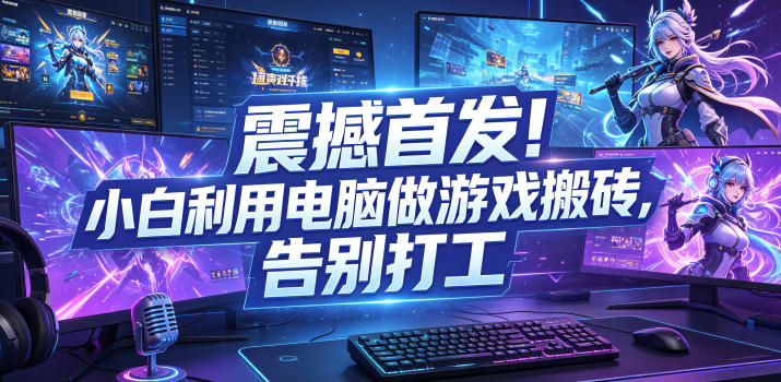 震撼首发！小白利用电脑做游戏搬砖，告别打工【揭秘】-爱搭资源网