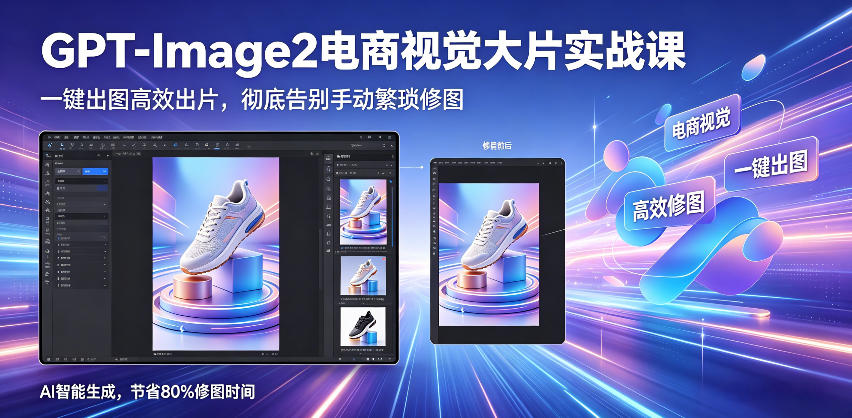 GPT-Image2电商视觉大片实战课，一键出图高效出片，彻底告别手动繁琐修图(更新)-爱搭资源网