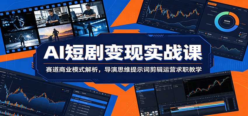 AI短剧变现实战课：赛道商业模式解析，导演思维提示词剪辑运营求职教学-爱搭资源网