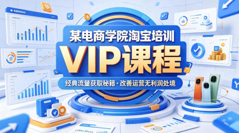 某电商学院淘宝培训VIP课程，各种经典有用的流量获取秘籍，改善运营产品没利润的处境(2026年6月)-爱搭资源网