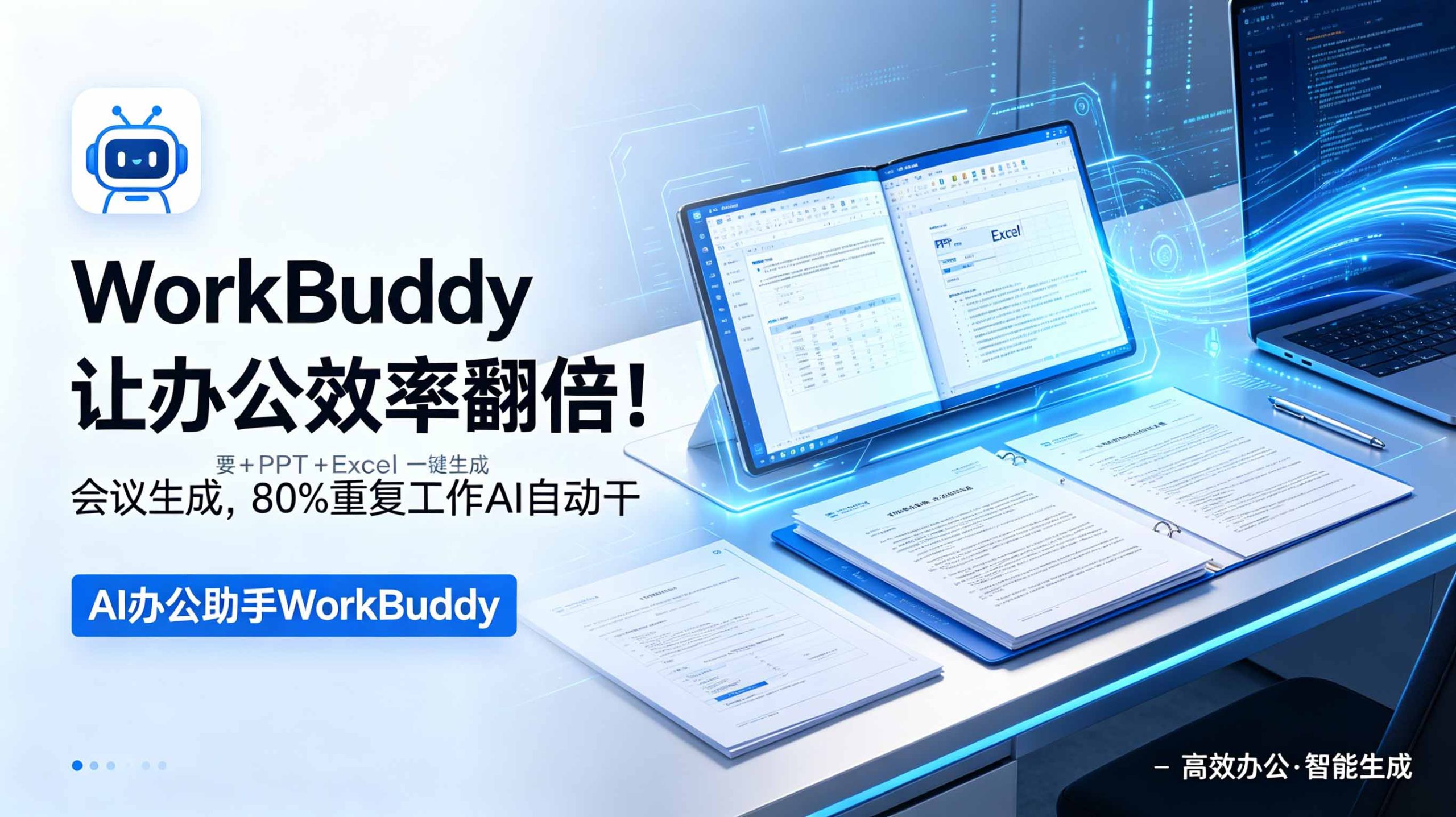 WorkBuddy让办公效率翻倍！会议纪要+PPT+Excel一键生成，80%重复工作AI自动干-爱搭资源网