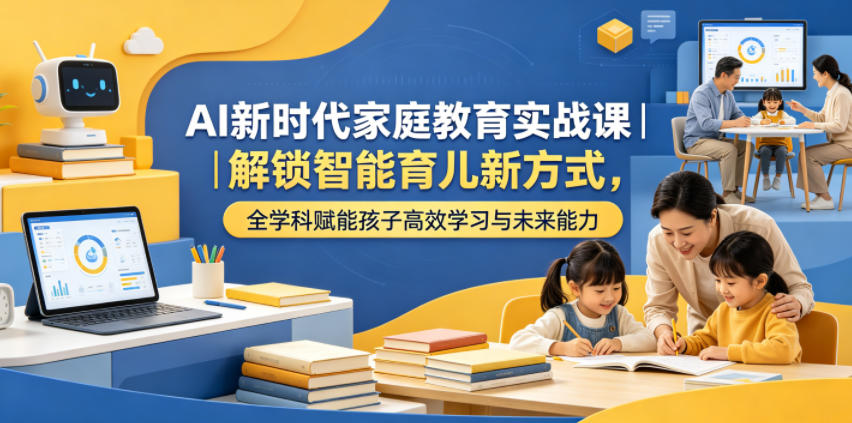 AI新时代家庭教育实战课｜解锁智能育儿新方式，全学科赋能孩子高效学习与未来能力-爱搭资源网