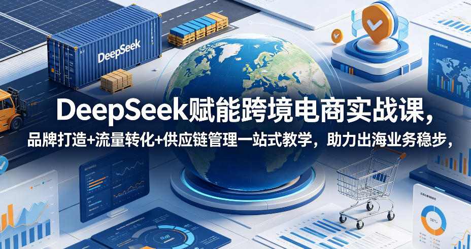 DeepSeek赋能跨境电商实战课，品牌打造+流量转化+供应链管理一站式教学，助力出海业务稳步发展-爱搭资源网