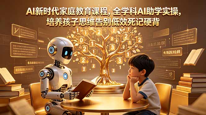 AI新时代家庭教育课程，全学科AI助学实操，培养孩子思维告别低效死记硬背-爱搭资源网