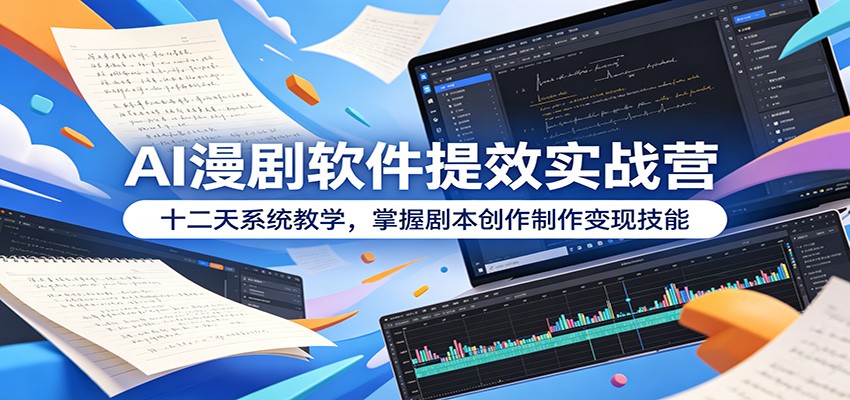 AI漫剧软件提效实战营：十二天系统教学，掌握剧本创作制作变现技能-爱搭资源网