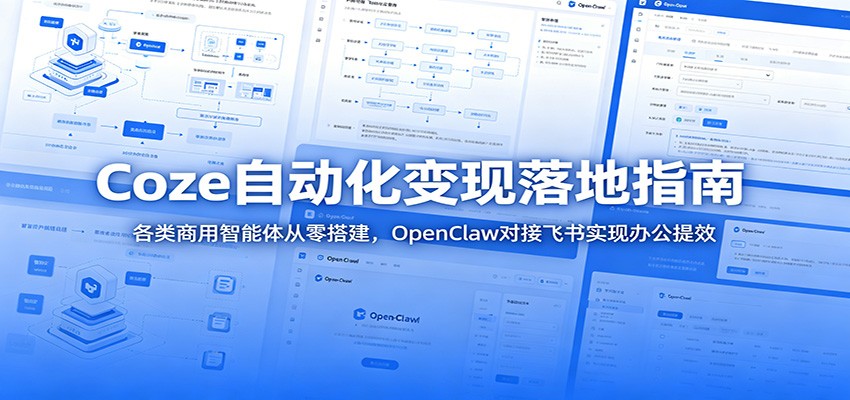 Coze自动化变现落地指南:各类商用智能体从零搭建,OpenClaw对接飞书实现办公提效-爱搭资源网