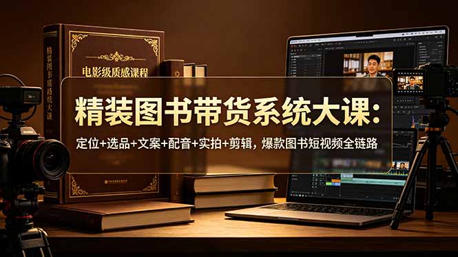 精装图书带货系统大课：定位+选品+文案+配音+实拍+剪辑，爆款图书短视频全链路-爱搭资源网