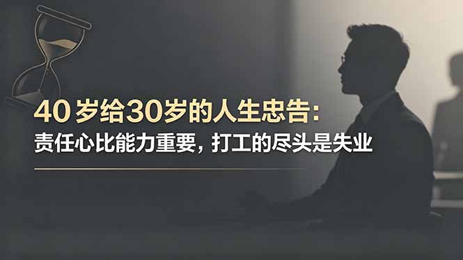 付费文章：40岁给30岁的人生忠告：责任心比能力重要，打工的尽头是失业-爱搭资源网