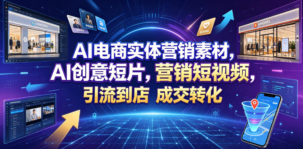 AI电商实体营销素材，AI创意短片，高效打造营销短视频，轻松引流到店，稳定提升门店客流与成交转化-爱搭资源网