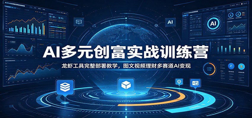 AI多元创富实战训练营：龙虾工具完整部署教学，图文视频理财多赛道AI变现-爱搭资源网
