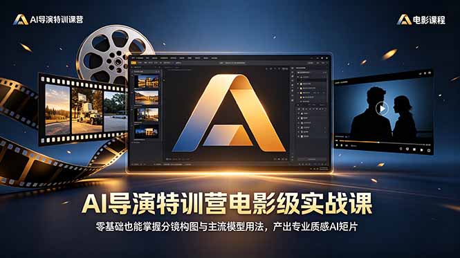 AI导演特训营电影级实战课，零基础也能掌握分镜构图与主流模型用法，产出专业质感AI短片-爱搭资源网