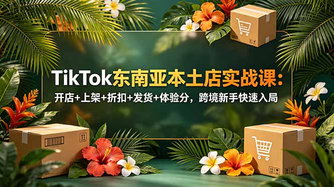 TikTok东南亚本土店实战课：开店+上架+折扣+发货+体验分，跨境新手快速入局-爱搭资源网
