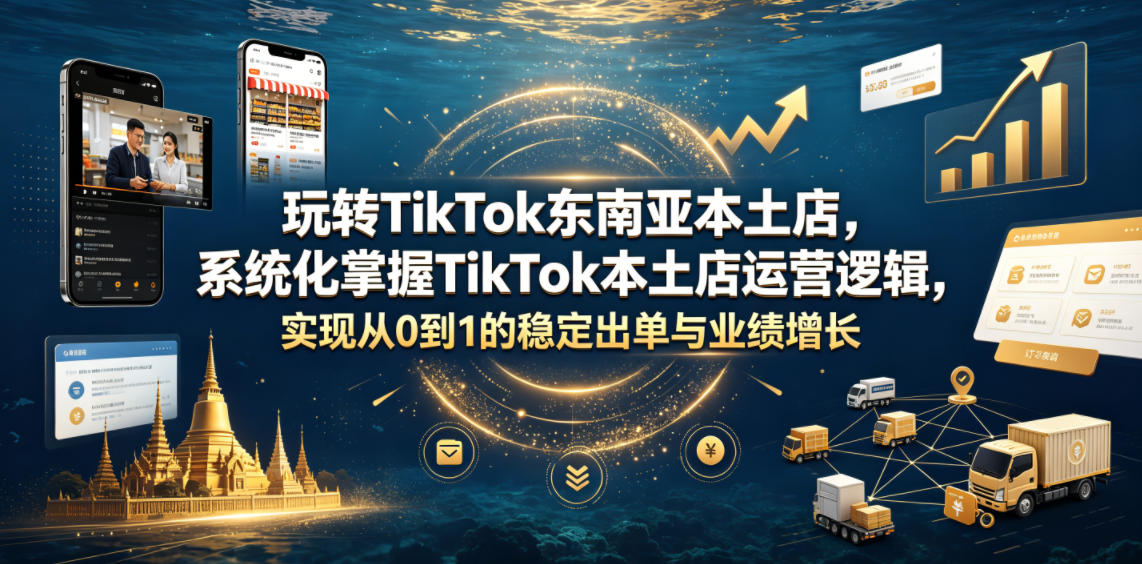 玩转TikTok东南亚本土店，系统化掌握TikTok本土店运营逻辑，实现从0到1的稳定出单与业绩增长-爱搭资源网