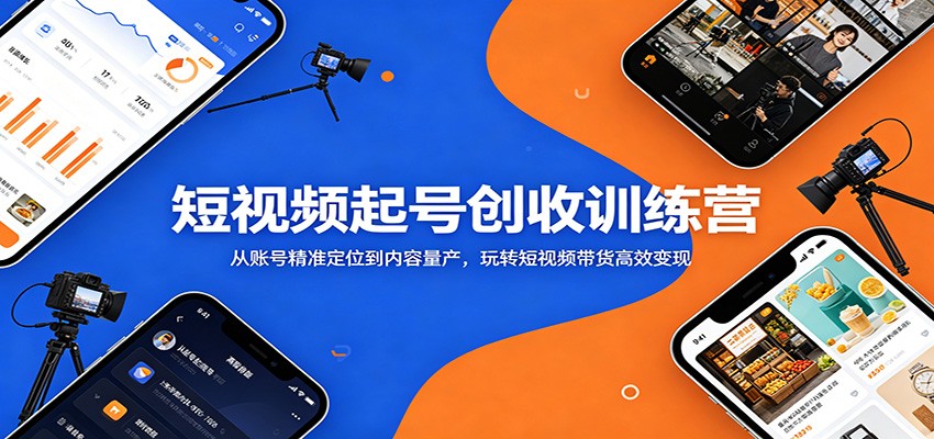 短视频起号创收训练营：从账号精准定位到内容量产，玩转短视频带货高效变现-爱搭资源网