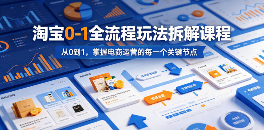 淘宝0-1全流程玩法拆解课程，从0到1，掌握电商运营的每一个关键节点-爱搭资源网