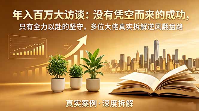 年入百万大访谈-更新：没有凭空而来的成功，只有全力以赴的坚守，多位大佬真实拆解逆风翻盘路-爱搭资源网