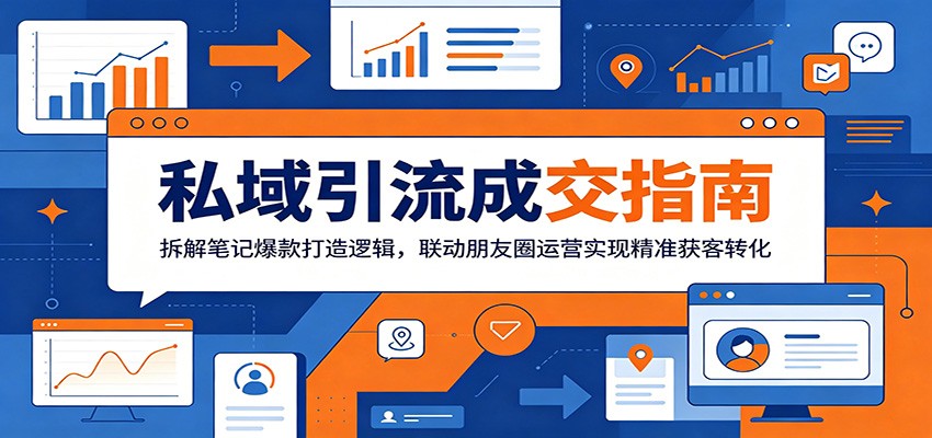 私域引流成交指南：拆解笔记爆款打造逻辑，联动朋友圈运营实现精准获客转化-爱搭资源网