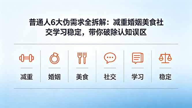 付费文章：普通人6大伪需求全拆解：减重婚姻美食社交学习稳定，带你破除认知误区-爱搭资源网