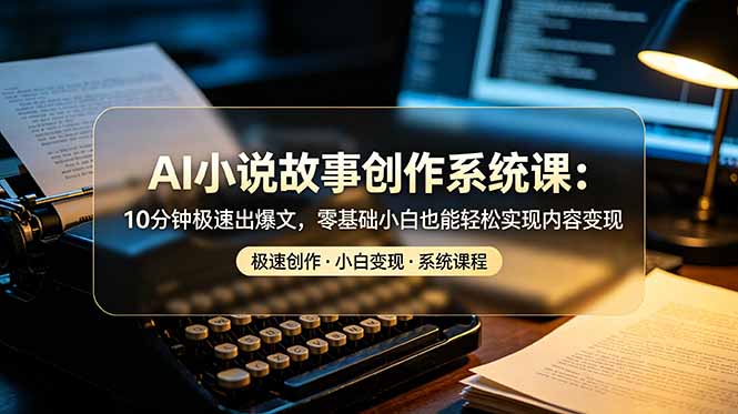 AI小说故事创作系统课：10分钟极速出爆文，零基础小白也能轻松实现内容变现-爱搭资源网